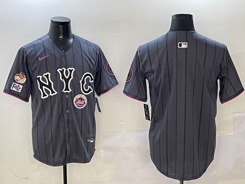 Men New York Mets Blank Black City Edition 2025 Nike MLB Jersey style 4->new york mets->MLB Jersey